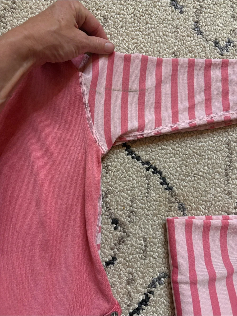 Patagonia Baby Thermal Base Layer Set Pink Stripe 2 Piece 24m